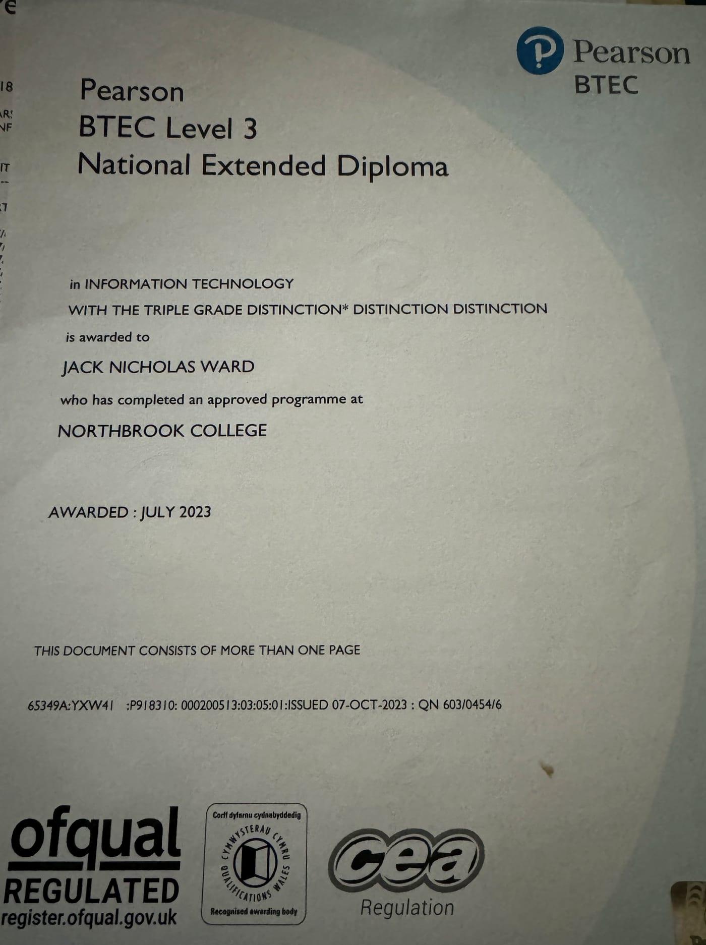 BTEC Level 3 IT — Year 1 & 2